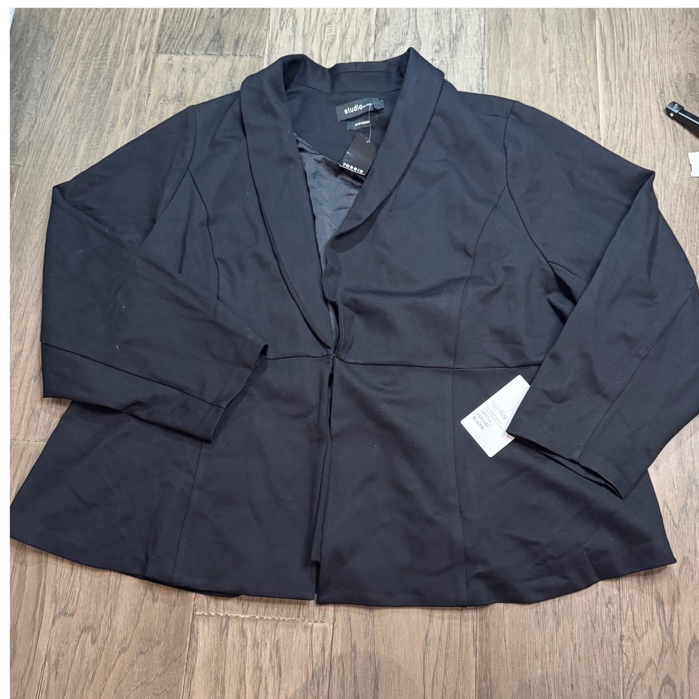 NWT Torrid Studio‎ Ponte Stretch Uptown Peplum Blazer Black Size 5X